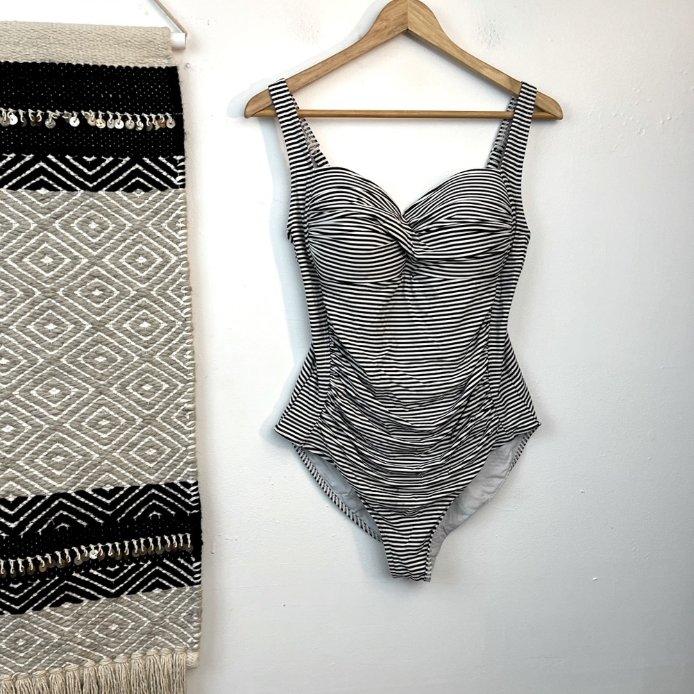 Nip Tuck Swim Striped One Piece Swimsuit - image 1